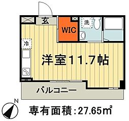 リエス千葉新宿 2階ワンルームの間取り