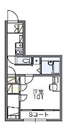 レオパレスマロンハイツ　III 1階1Kの間取り