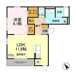 レクエルド広尾 3階1LDKの間取り
