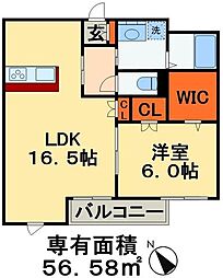 JR総武線 西千葉駅 徒歩10分の賃貸マンション 3階1LDKの間取り