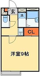 京成松戸線 北習志野駅 徒歩20分の賃貸アパート 1階1Kの間取り