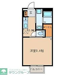 ポルトフィーノ 1Kの間取図画像