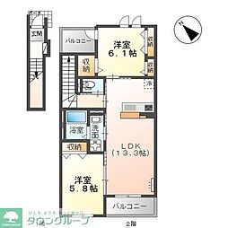 あすみが丘パレス 2LDKの間取図画像