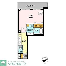 アルメール津田沼 1Kの間取図画像