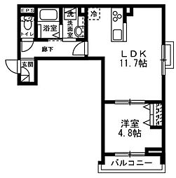 STU千葉中央 1LDKの間取図画像