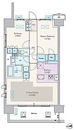 ロイヤルパークス船橋 2LDKの間取図画像