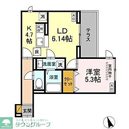 (仮称)前原東2丁目PJ Dーセアリス前原東 1LDKの間取図画像