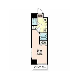 エスペランサK2 1Kの間取図画像