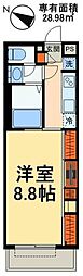 リブリ・ミライト 1Kの間取図画像