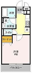 シャルマンコート 1Kの間取図画像