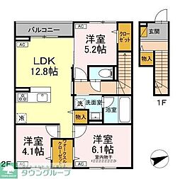 (仮称)D-ROOM前貝塚町IN 3LDKの間取図画像