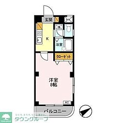 メゾンフローラ市川 1Kの間取図画像