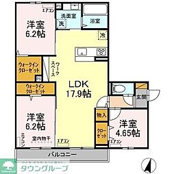 明幸二番館 3LDKの間取図画像