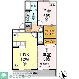 ヴェルドミール本八幡 2LDKの間取図画像