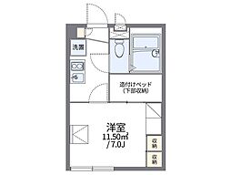 レオパレスIBIS 1Kの間取図画像