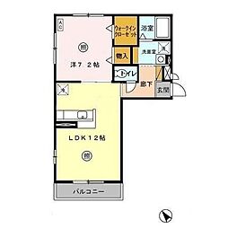 パルコート 1LDKの間取図画像