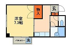 山平ビル 1Kの間取図画像