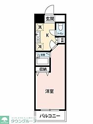 エスペランサK2 1Kの間取図画像
