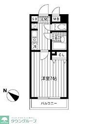 メテオーロ舞浜 1Kの間取図画像