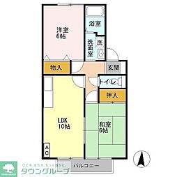 ヴィラージュコート壱番館 2LDKの間取図画像