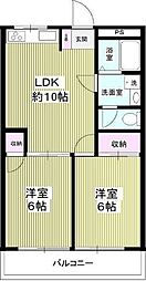 マンション 2LDKの間取図画像