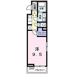 クロスロード+Y 1Kの間取図画像