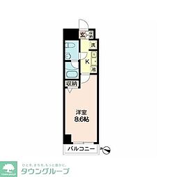 ミェーレ船橋 1Kの間取図画像