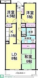 レインボーヒルズ21 3LDKの間取図画像