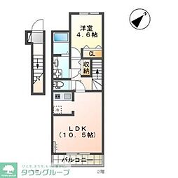 カーサエリザベス 1LDKの間取図画像