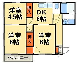 丸山ハイツ 3DKの間取図画像
