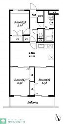 ベルフラット吉野 3LDKの間取図画像