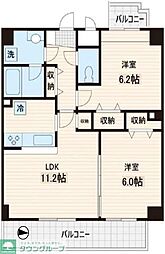 ポポラーレ船橋 2LDKの間取図画像