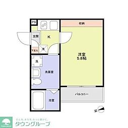 Kei-ei Residence稲毛 1Kの間取図画像