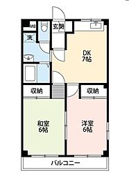 サンシティイワキ 2DKの間取図画像