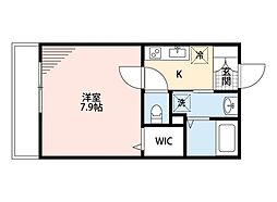 ロンボヌール稲毛 1Kの間取図画像