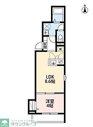 GrosvenorHouse 1LDKの間取図画像