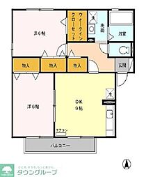 ウィルモア壱番館 2DKの間取図画像