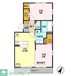 フェリーチェB 2LDKの間取図画像