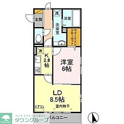 スマイリア西船 1LDKの間取図画像
