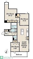 西武新宿線 沼袋駅 徒歩17分の賃貸マンション 1階3LDKの間取り