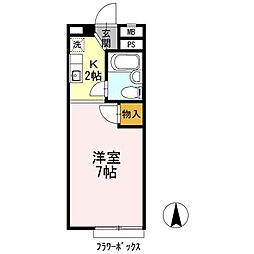 東京メトロ有楽町線 千川駅 徒歩14分の賃貸アパート 2階1Kの間取り