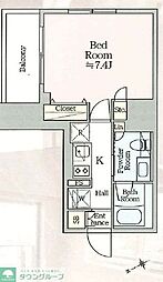 東武東上線 北池袋駅 徒歩11分の賃貸マンション 3階1Kの間取り