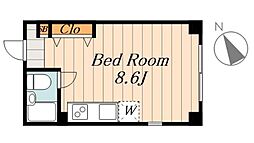 Y・Kstation’ｓ 3階ワンルームの間取り