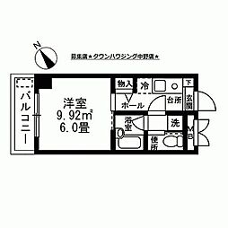 フルールエポワール 1階1Kの間取り