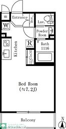 小竹レジデンス 2階ワンルームの間取り