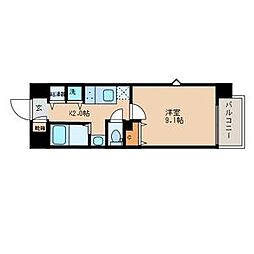 ルミエール 6階1Kの間取り