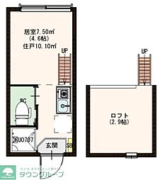 メゾンクレール 1階ワンルームの間取り