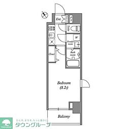 ＧＲＡＮＰＡＳＥＯ田端B 5階1Kの間取り
