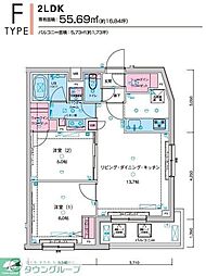GENOVIA板橋東山町skygarden 4階2LDKの間取り