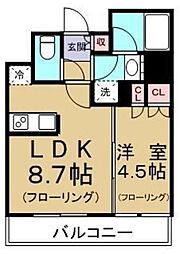 コンフォリア東池袋ＷＥＳＴ 8階1LDKの間取り